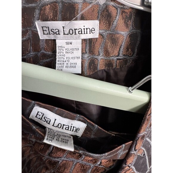 Vintage Elsa Loraine Blazer jacket and skirt set size 18 W crocodile print - Picture 7 of 8